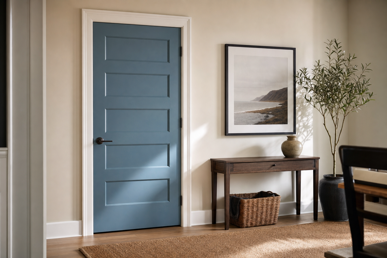 Mozart Blue by Benjamin Moore on interior-doors
