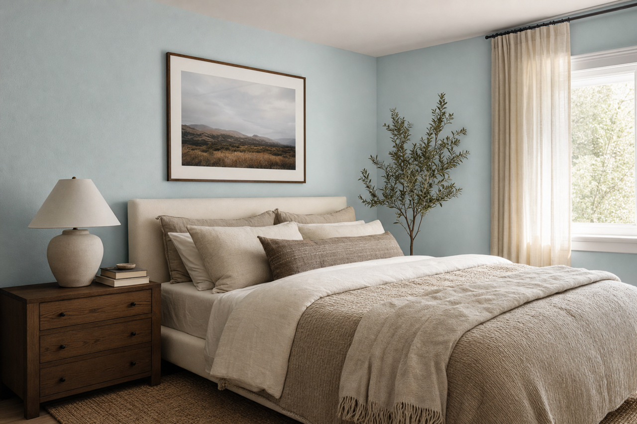 Blue by Benjamin Moore on interiors