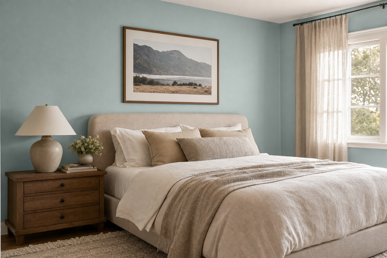 Blue by Benjamin Moore on interiors