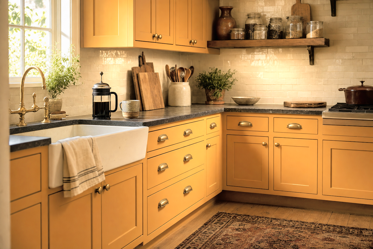 Old by Benjamin Moore on cabinets