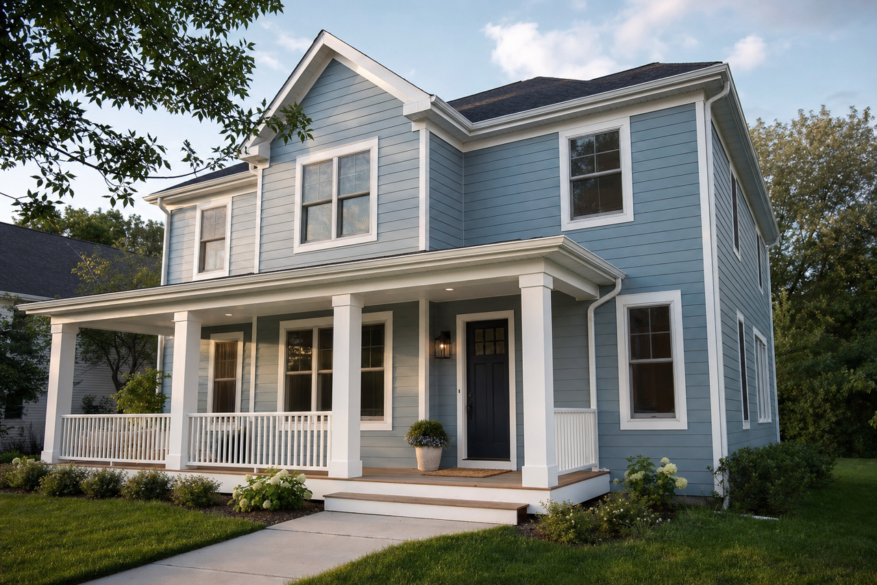 Labrador Blue by Benjamin Moore on exterior