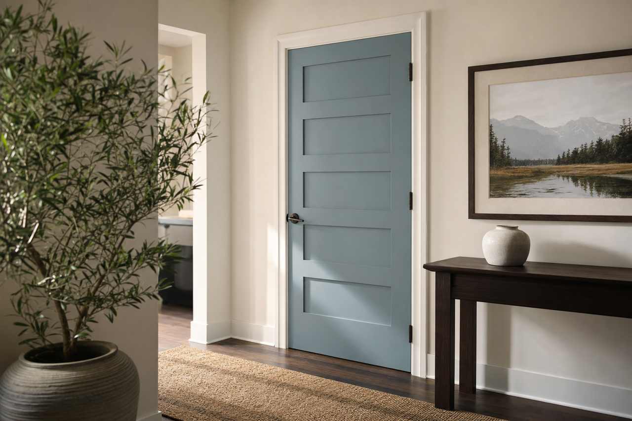 West by Benjamin Moore on interior-doors