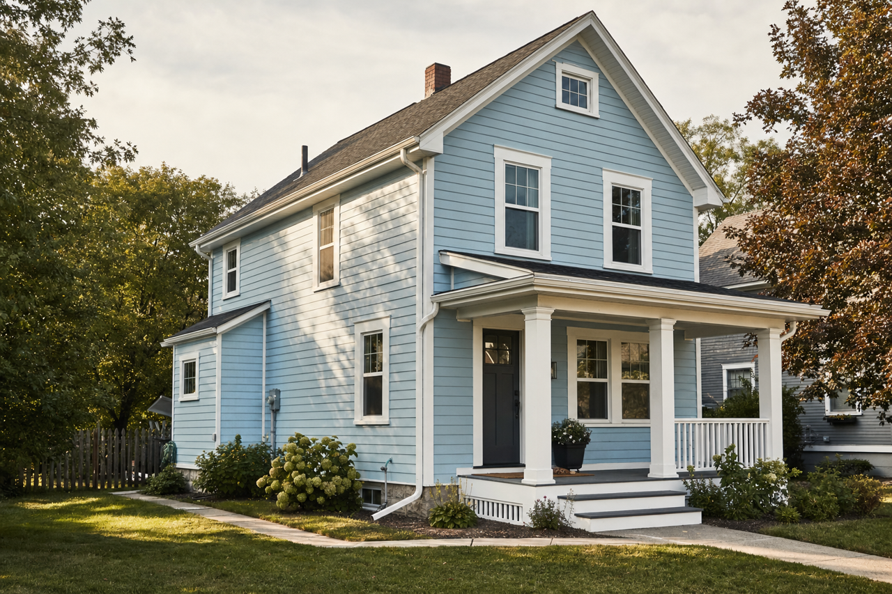Northern Air by Benjamin Moore on exterior