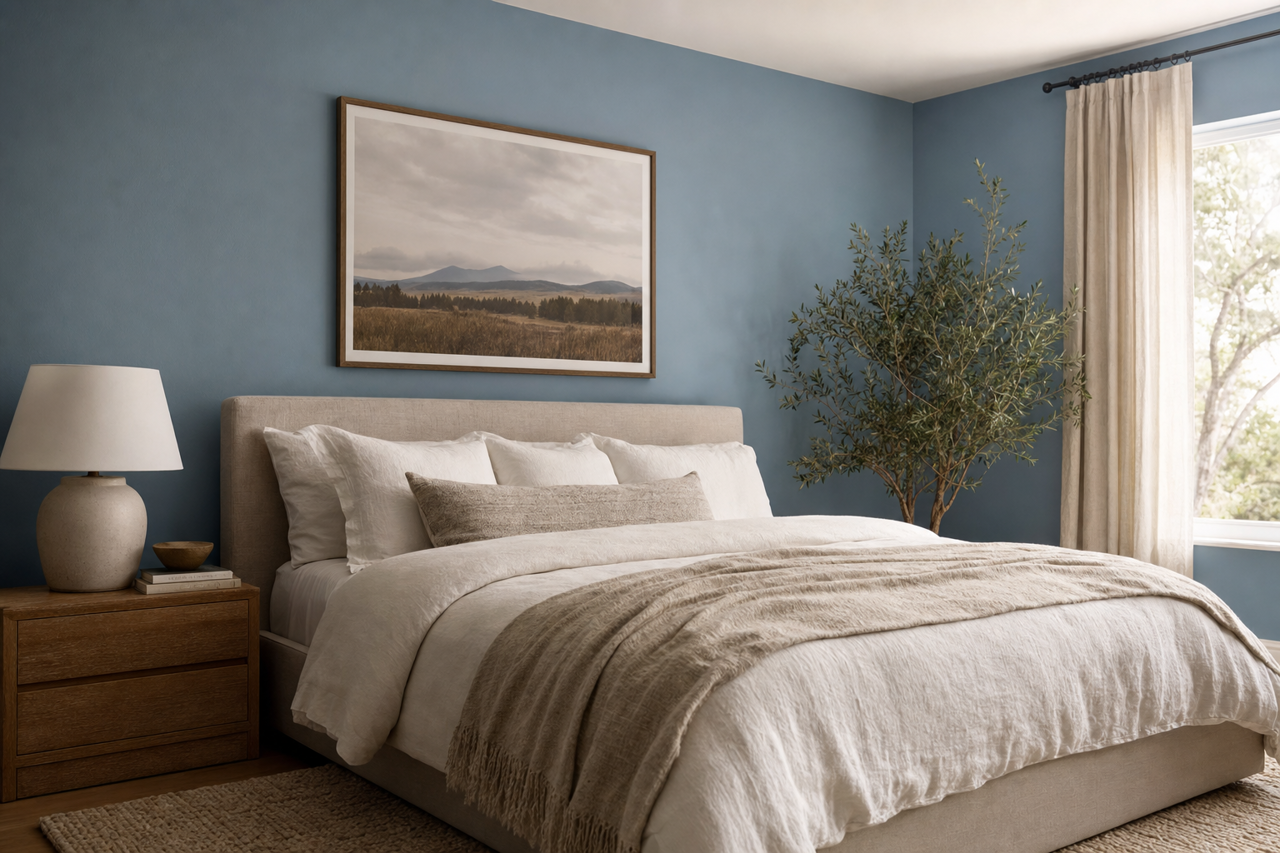 Blue by Benjamin Moore on interiors