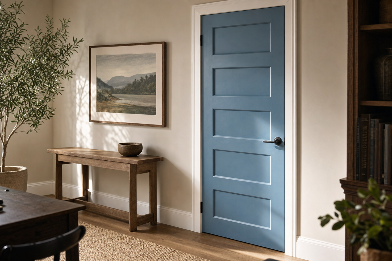 Bedford Blue by Benjamin Moore on interior-doors