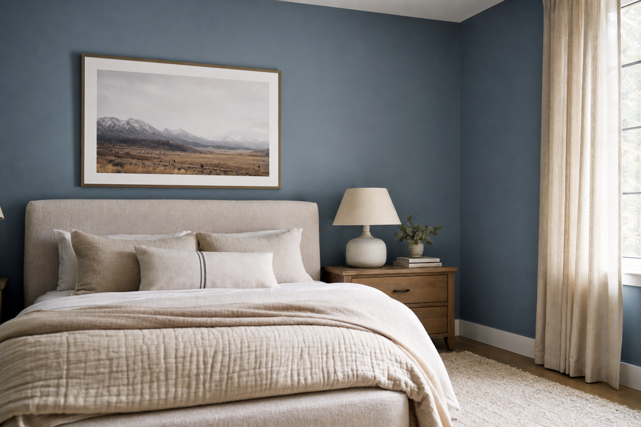 Bedford Blue by Benjamin Moore on interiors