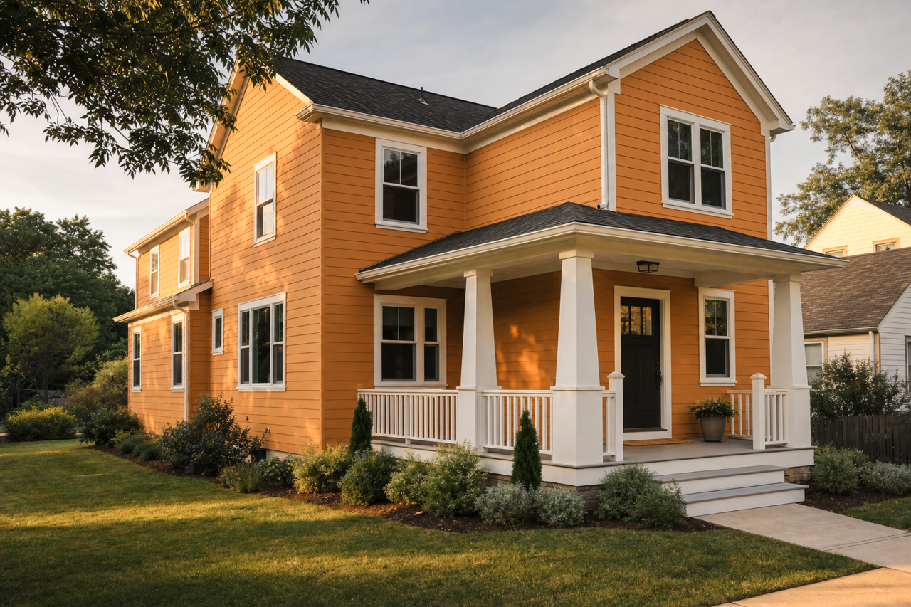 Amber by Benjamin Moore on exterior