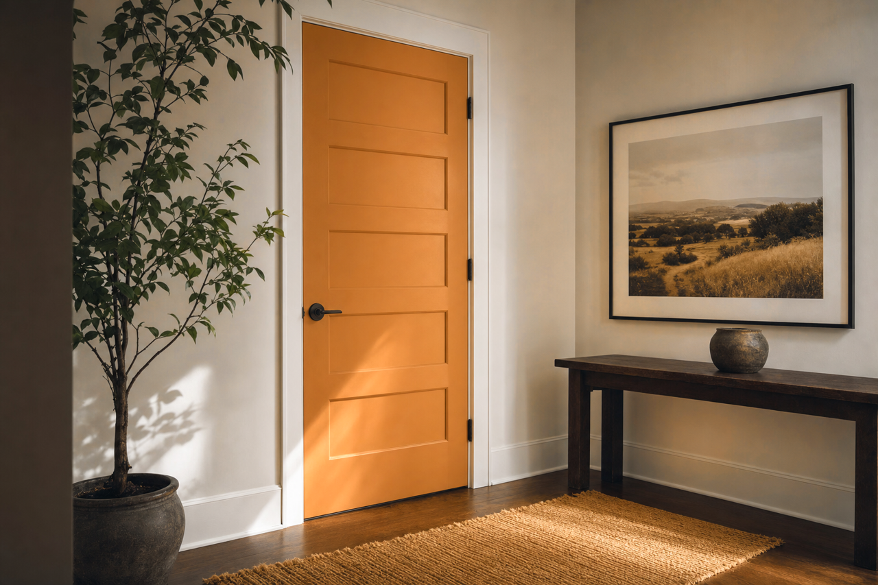 Amber by Benjamin Moore on interior-doors