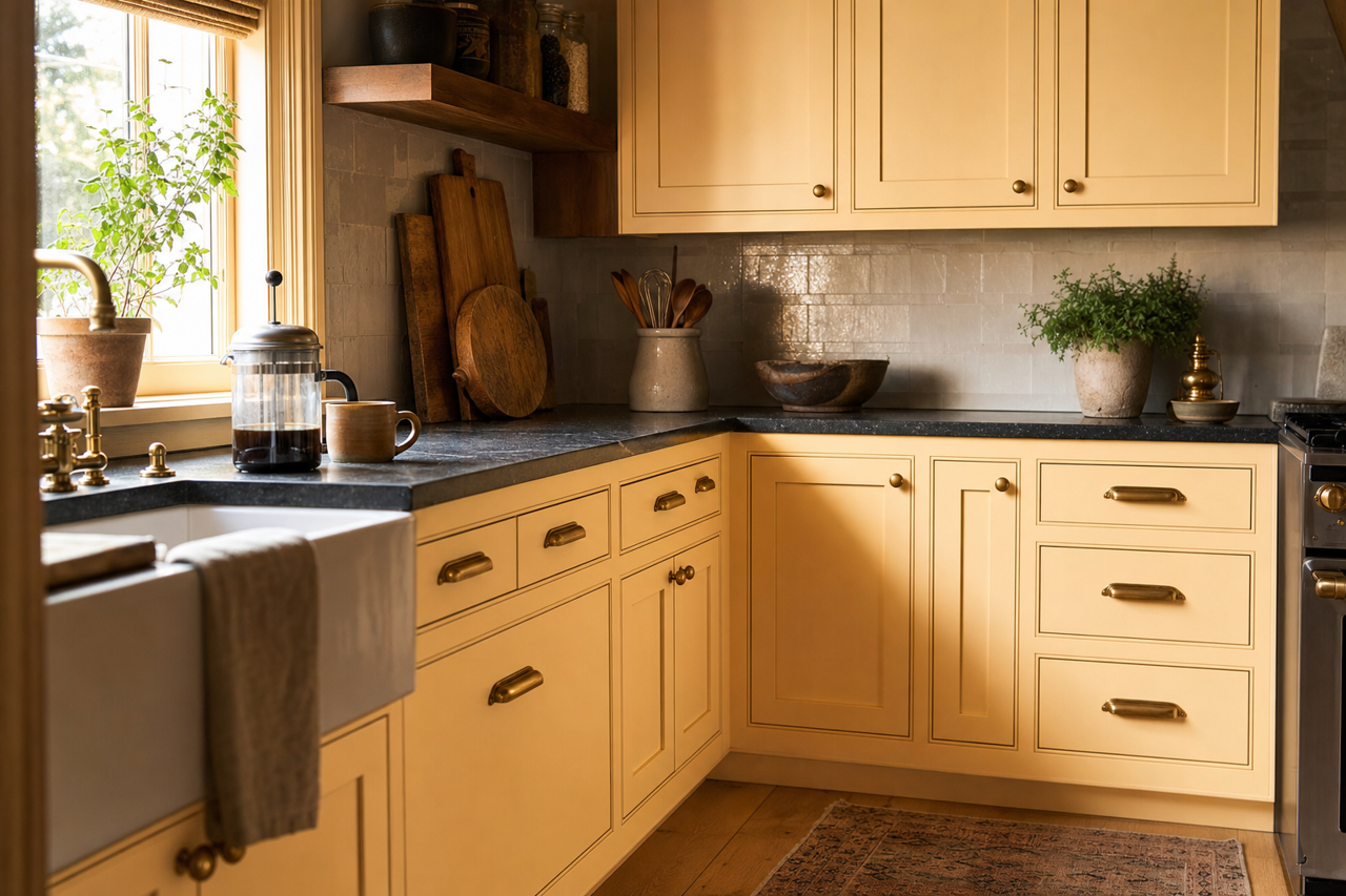 Aura by Benjamin Moore on cabinets