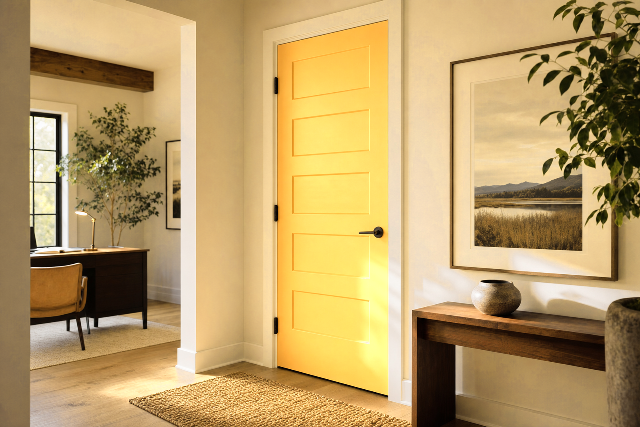 Sunny by Benjamin Moore on interior-doors