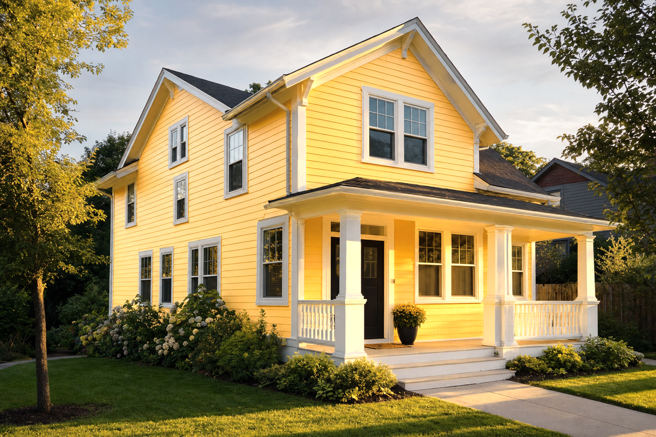 Happily by Benjamin Moore on exterior