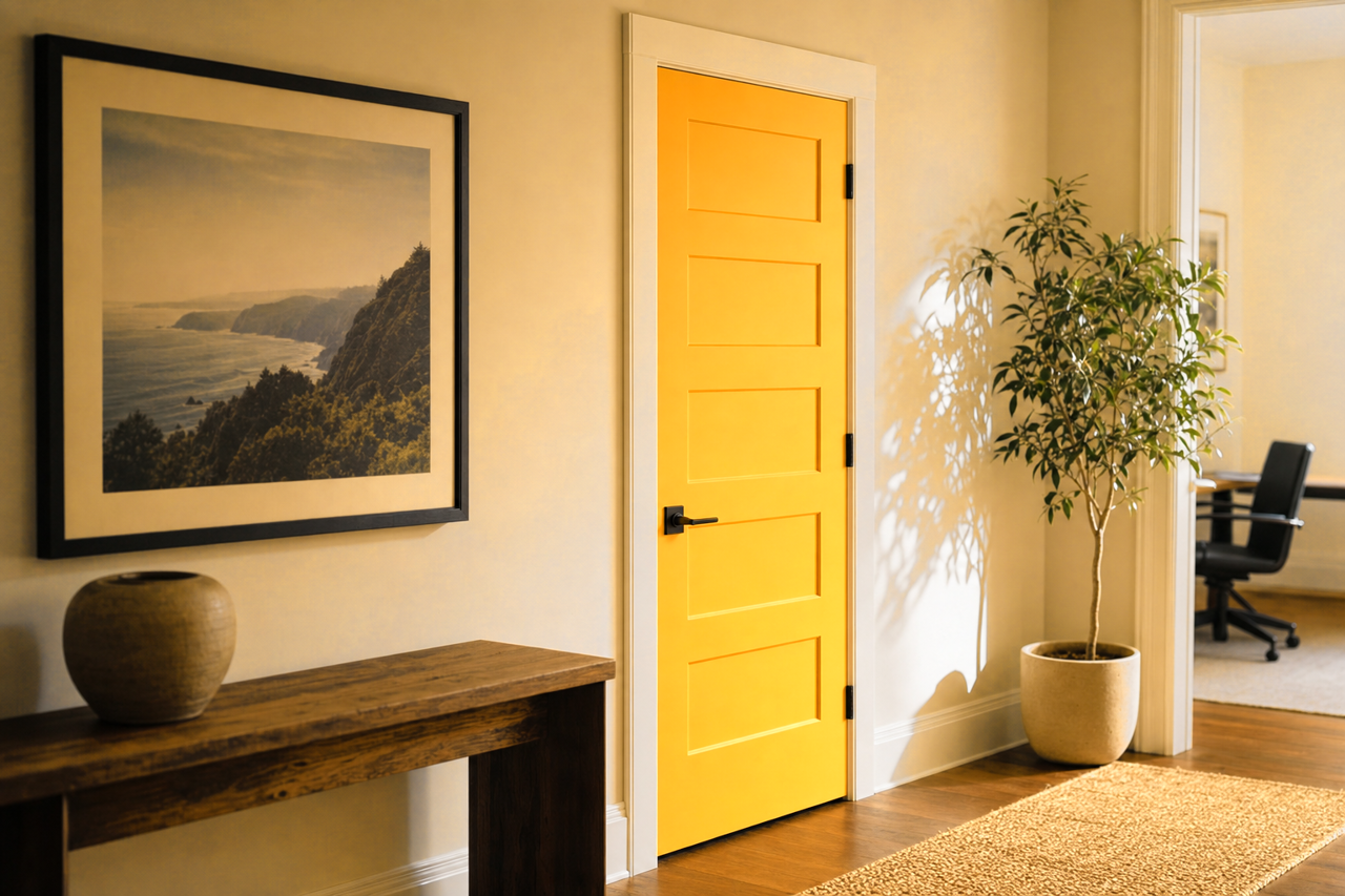 Sunflower by Benjamin Moore on interior-doors