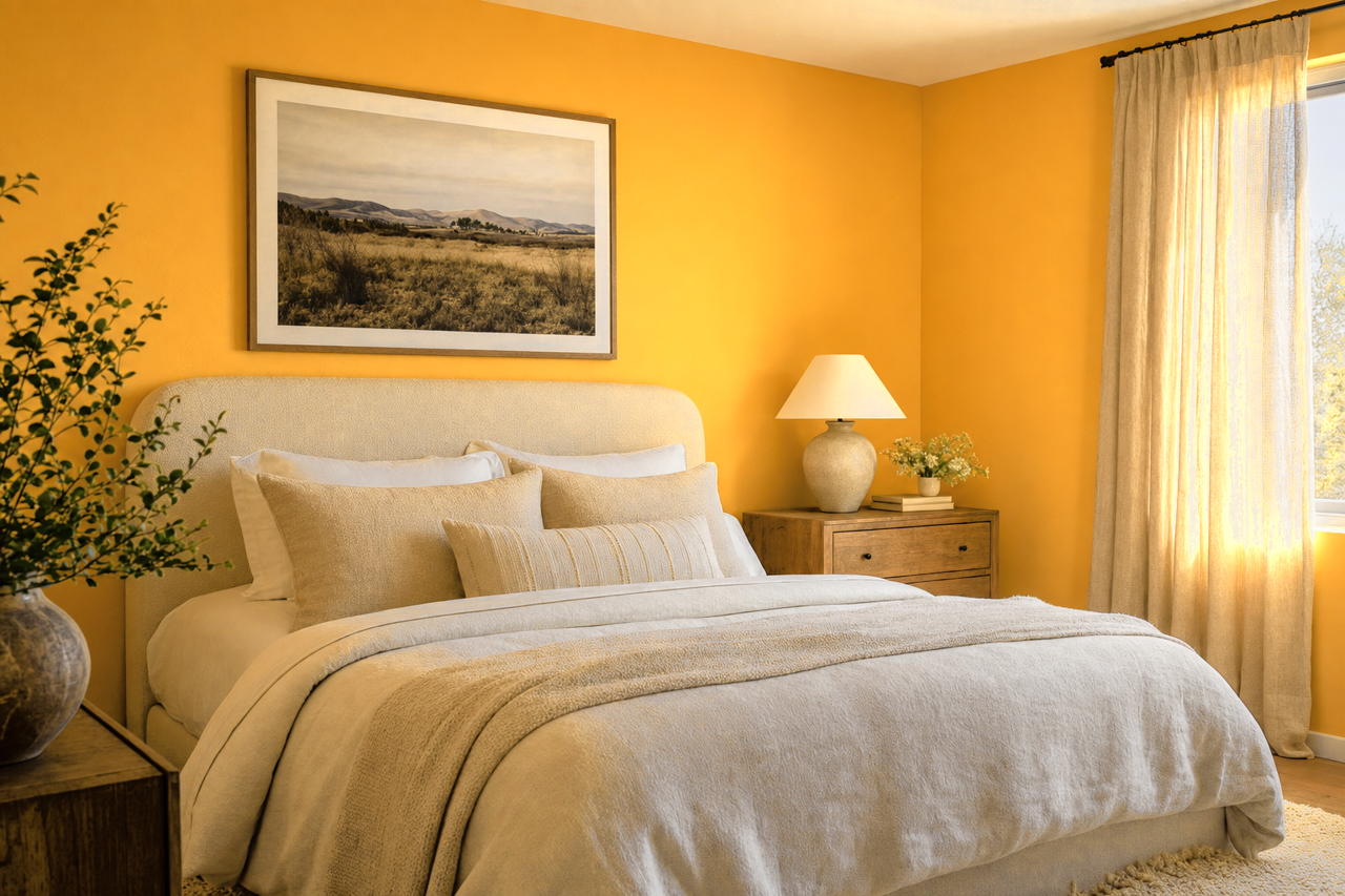 Sunflower by Benjamin Moore on interiors