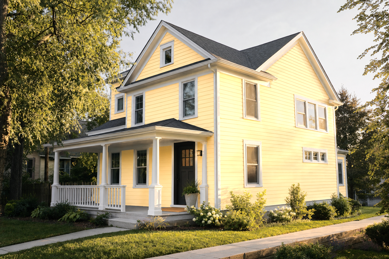 Honeywheat by Benjamin Moore on exterior