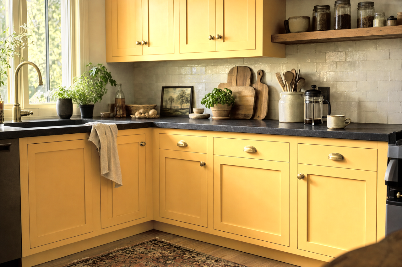 Beverly by Benjamin Moore on cabinets