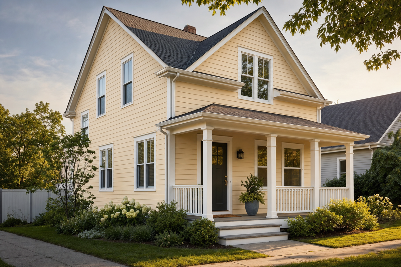 Ivory Lustre by Benjamin Moore on exterior