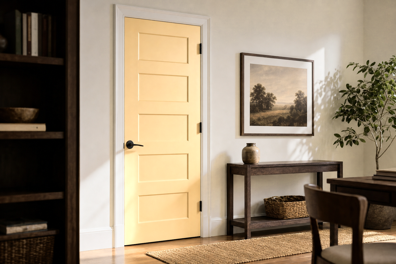 Harvest Time by Benjamin Moore on interior-doors