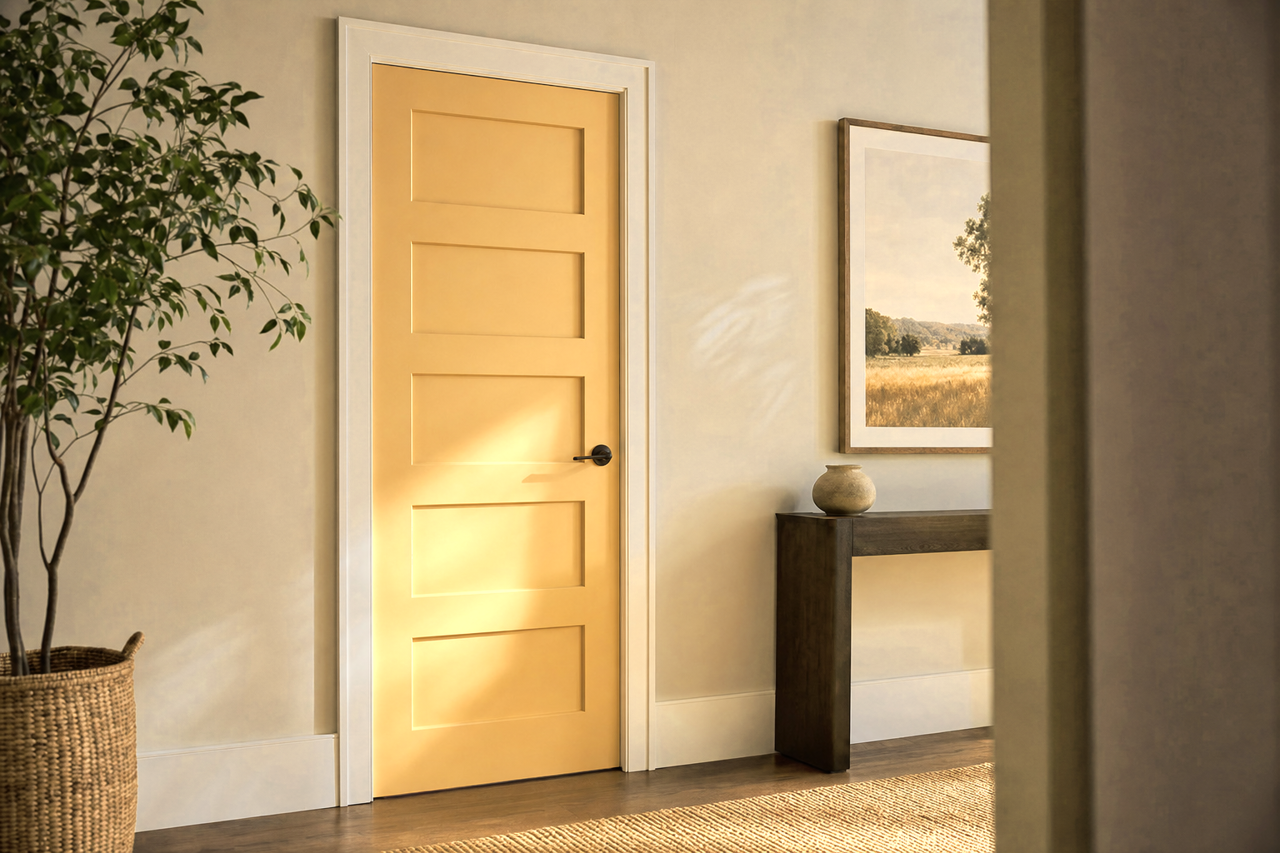 Goldfinch by Benjamin Moore on interior-doors