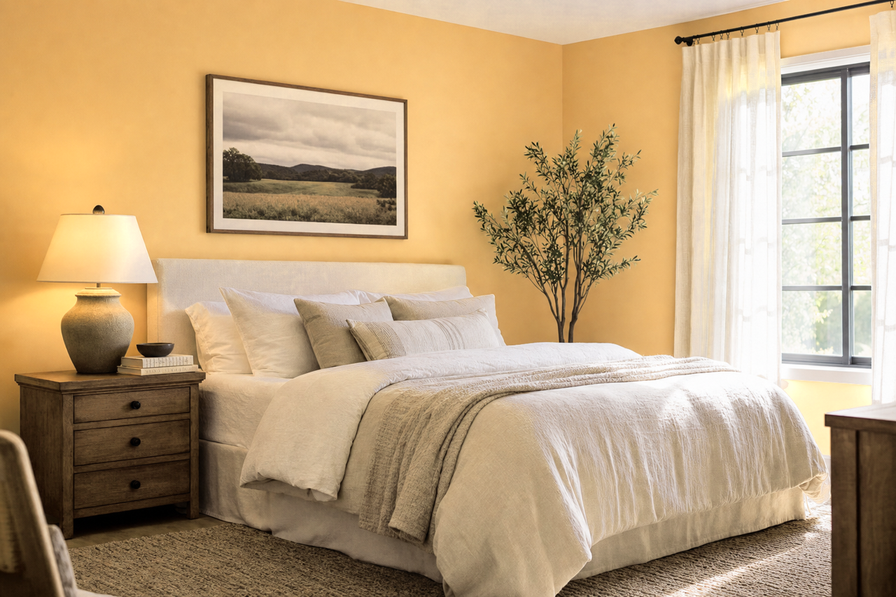 Goldfinch by Benjamin Moore on interiors