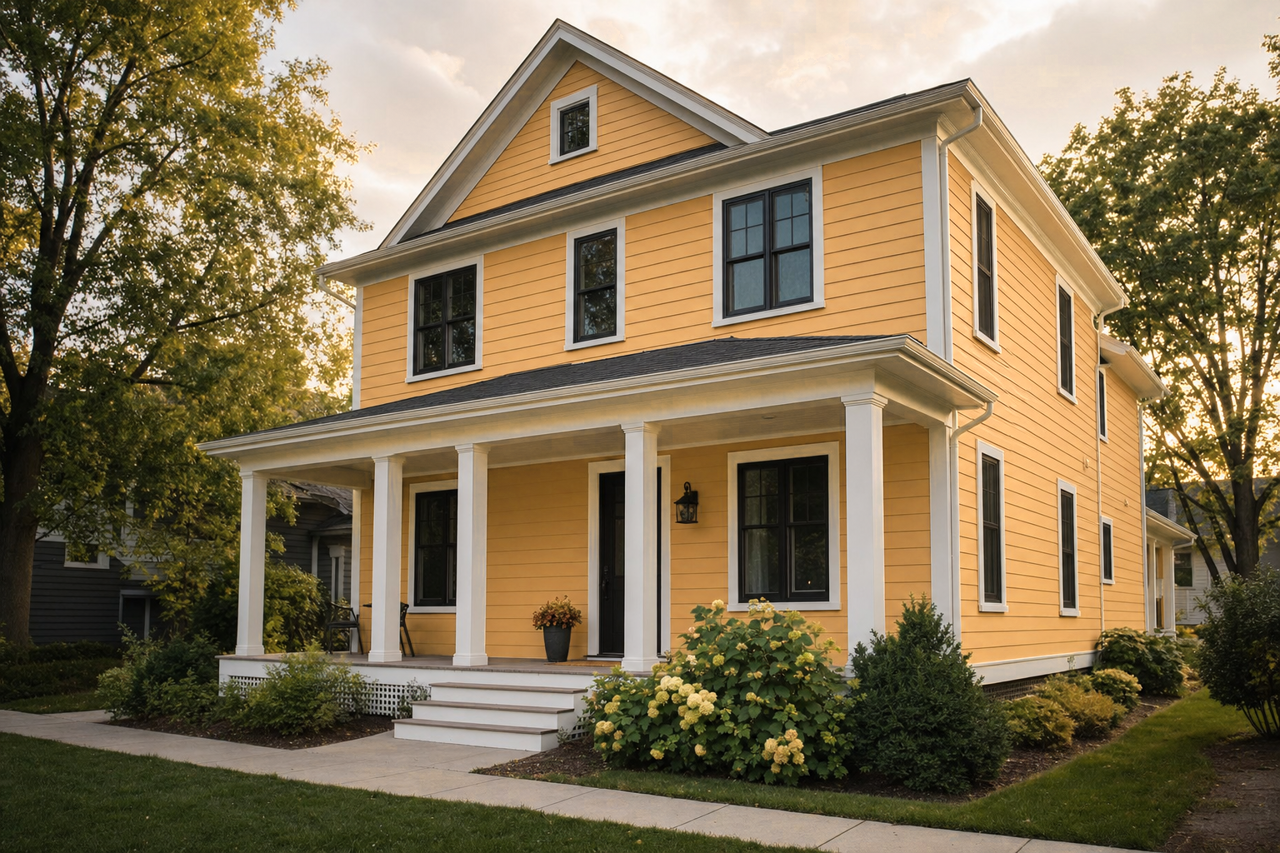 Morgan Hill Gold by Benjamin Moore on exterior