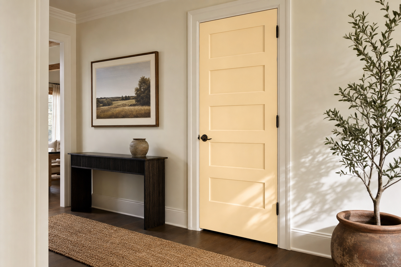 Pearly by Benjamin Moore on interior-doors