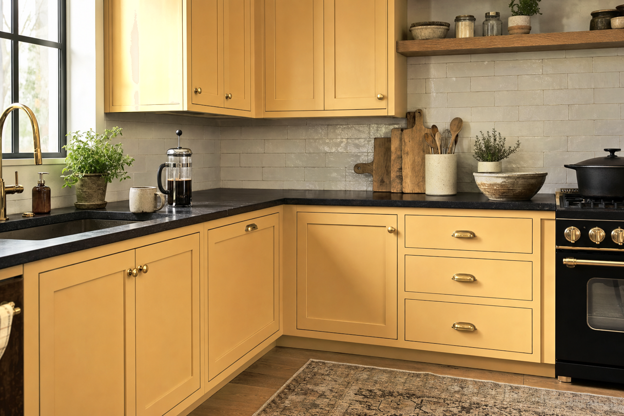 Hathaway by Benjamin Moore on cabinets