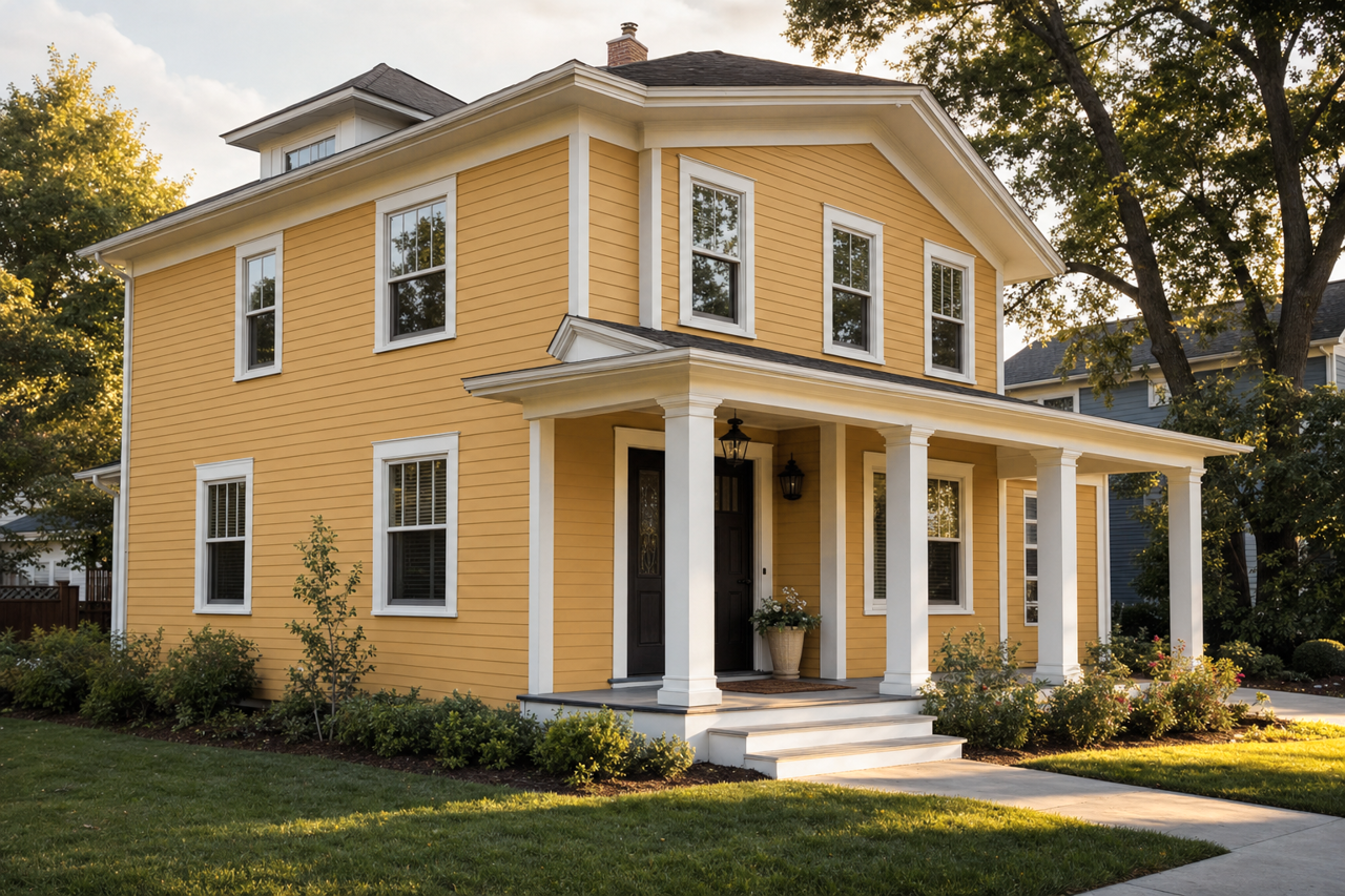 French Horn by Benjamin Moore on exterior