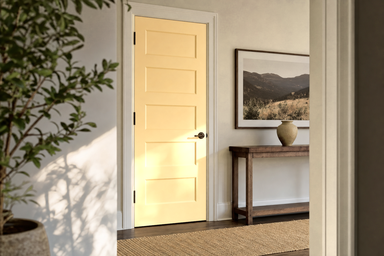 Cornsilk by Benjamin Moore on interior-doors
