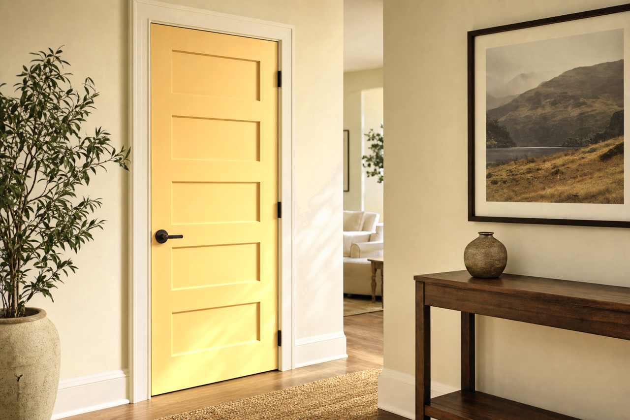 Westminster Gold by Benjamin Moore on interior-doors