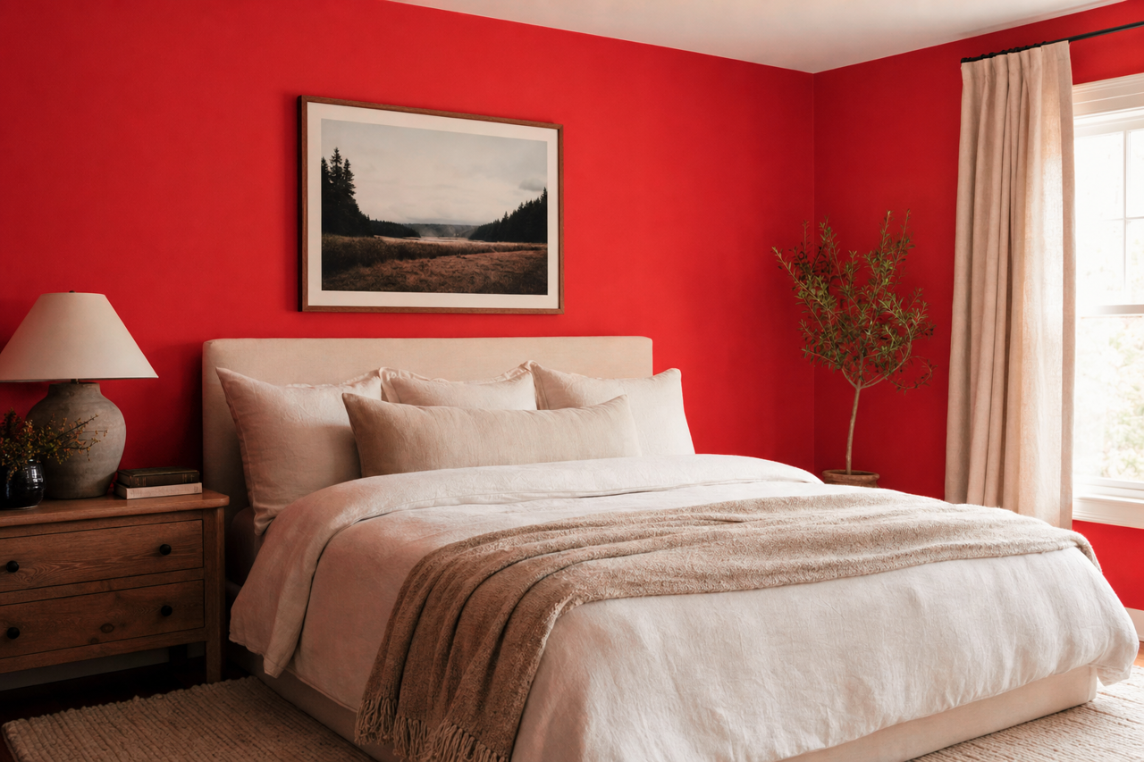 Red by Benjamin Moore on interiors