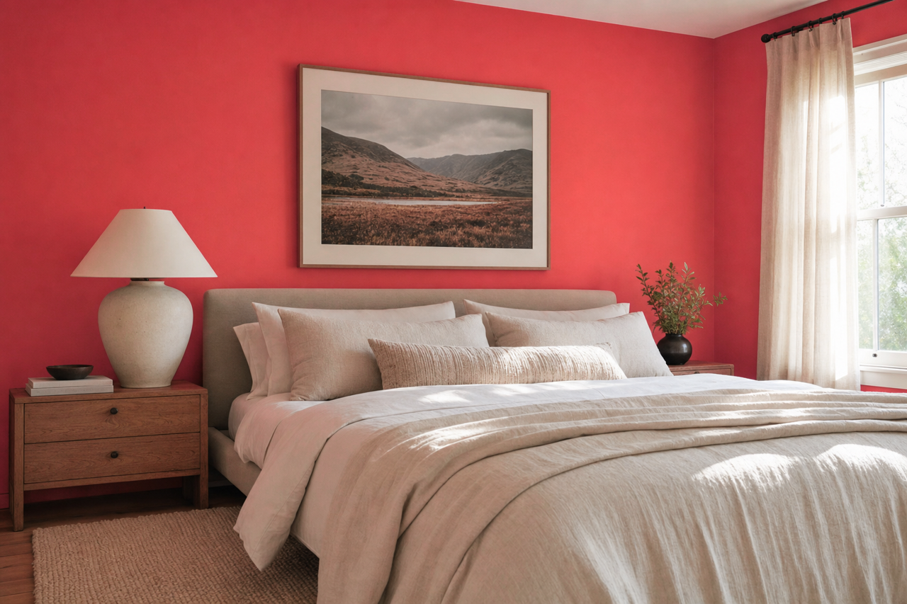 Red by Benjamin Moore on interiors