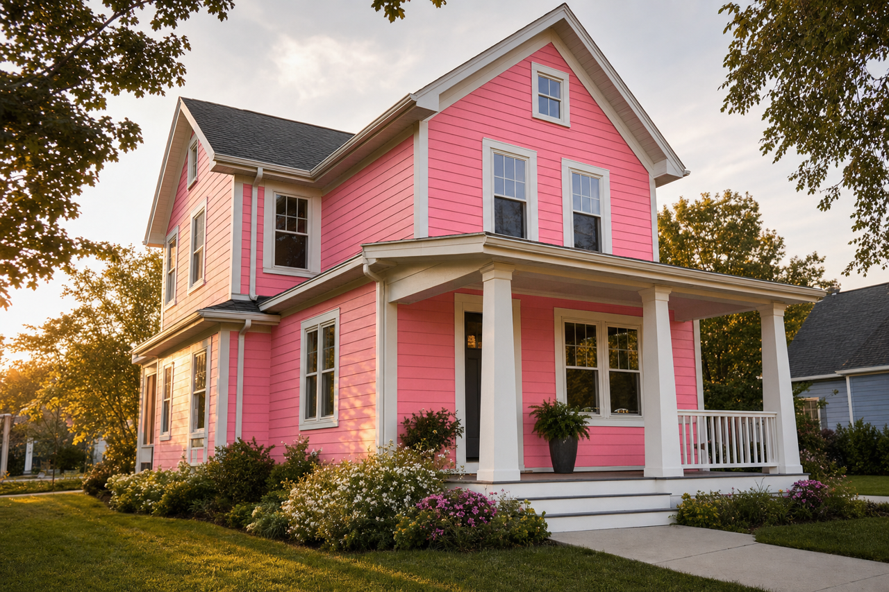 Strawberry by Benjamin Moore on exterior