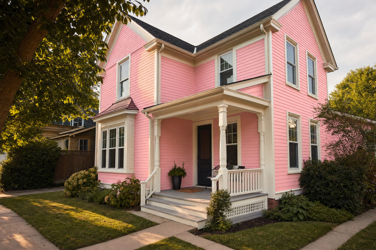 Blush by Benjamin Moore on exterior