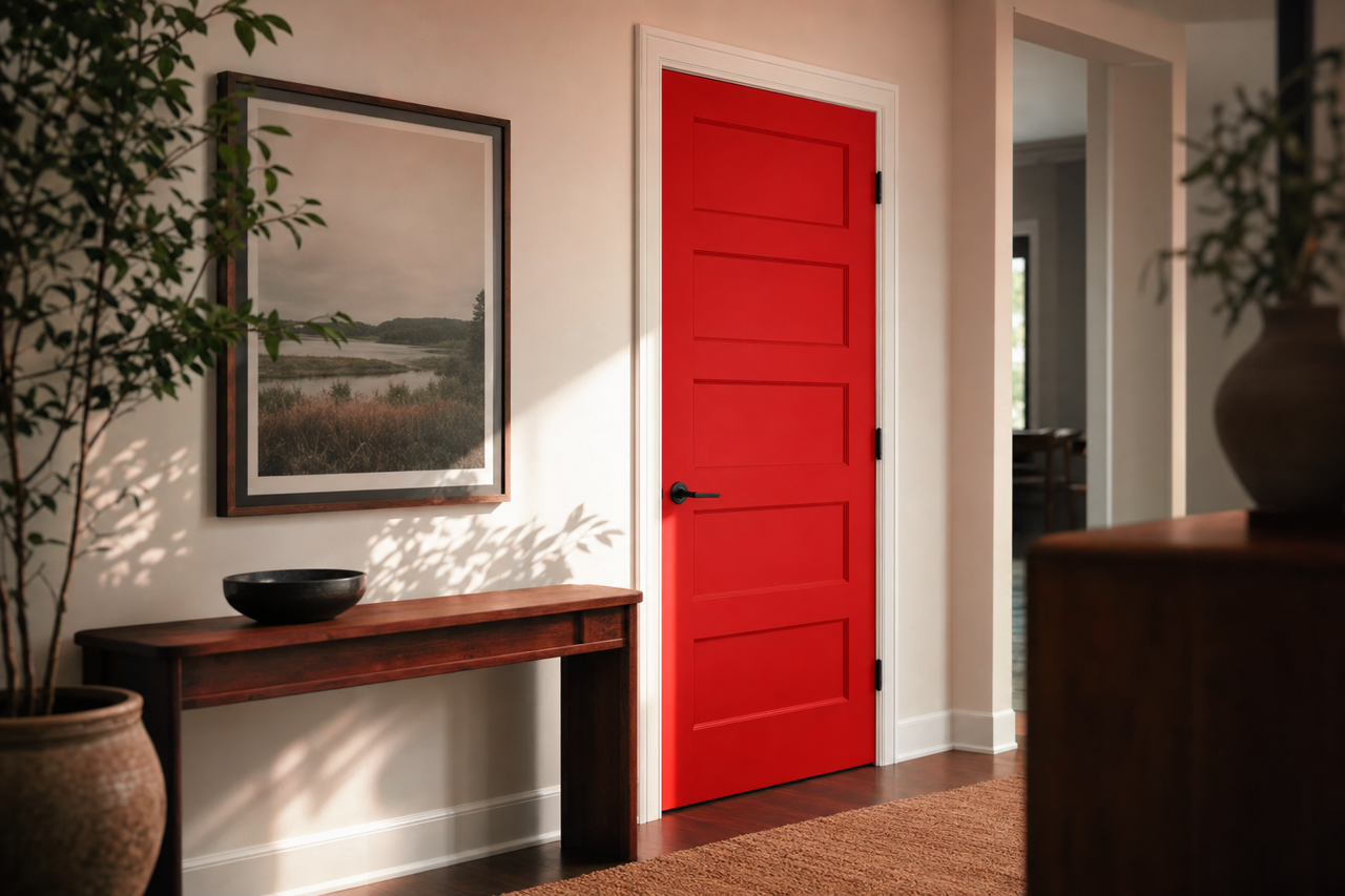 Ruby by Benjamin Moore on interior-doors