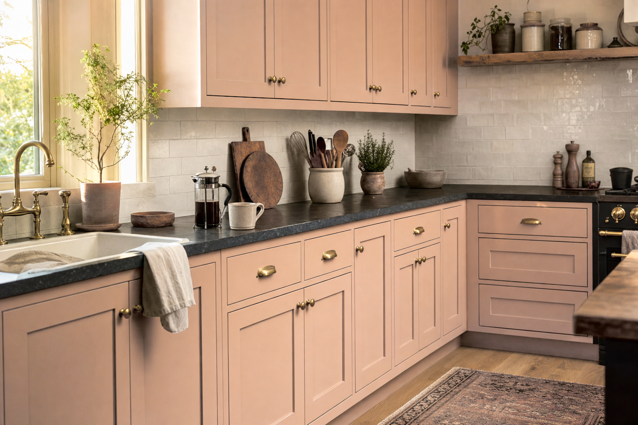 Desert Travels by Valspar on cabinets