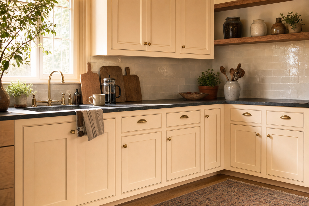Santa Fe Spirit by Valspar on cabinets