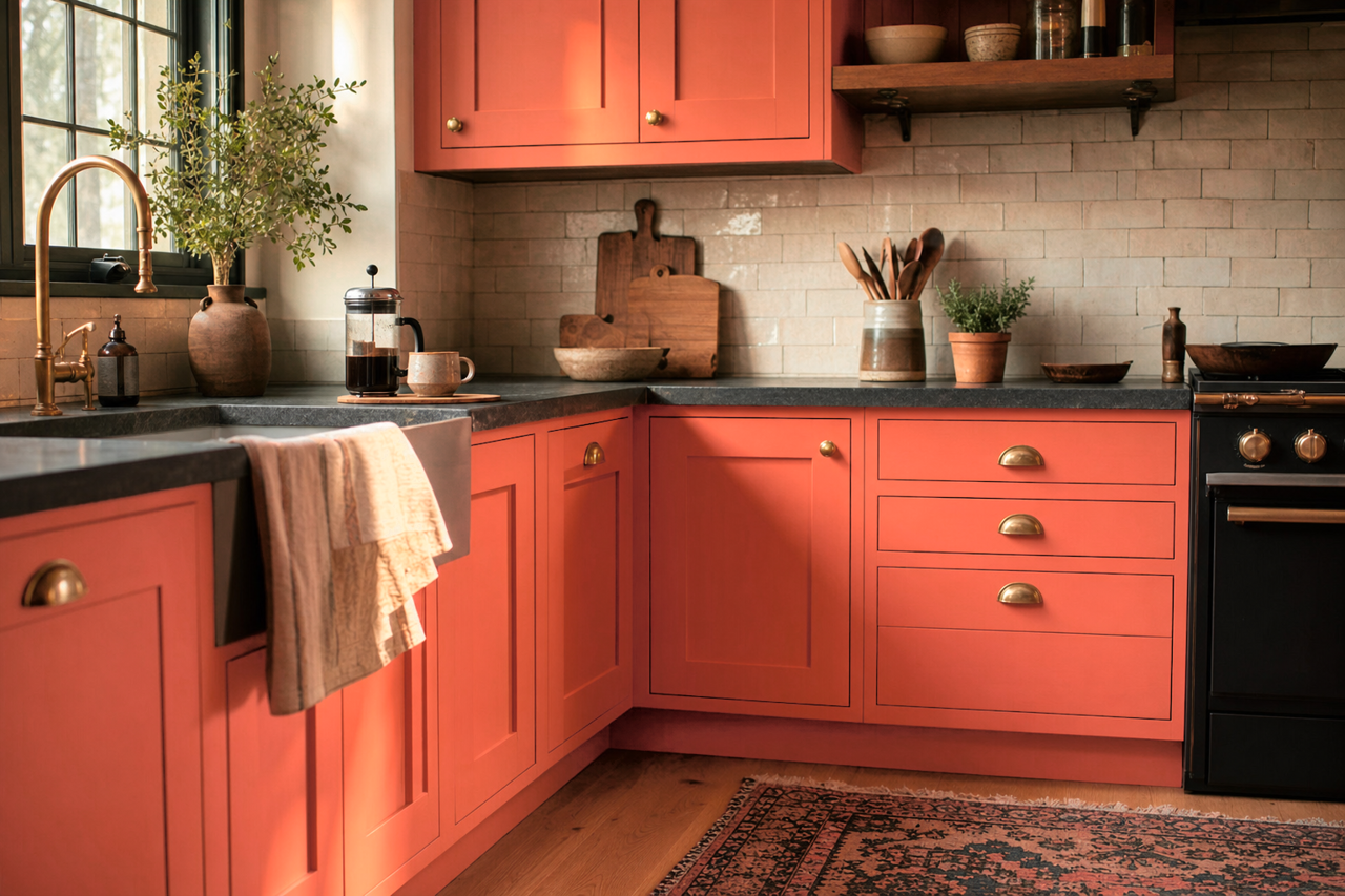 Autumn Enchantment by Valspar on cabinets