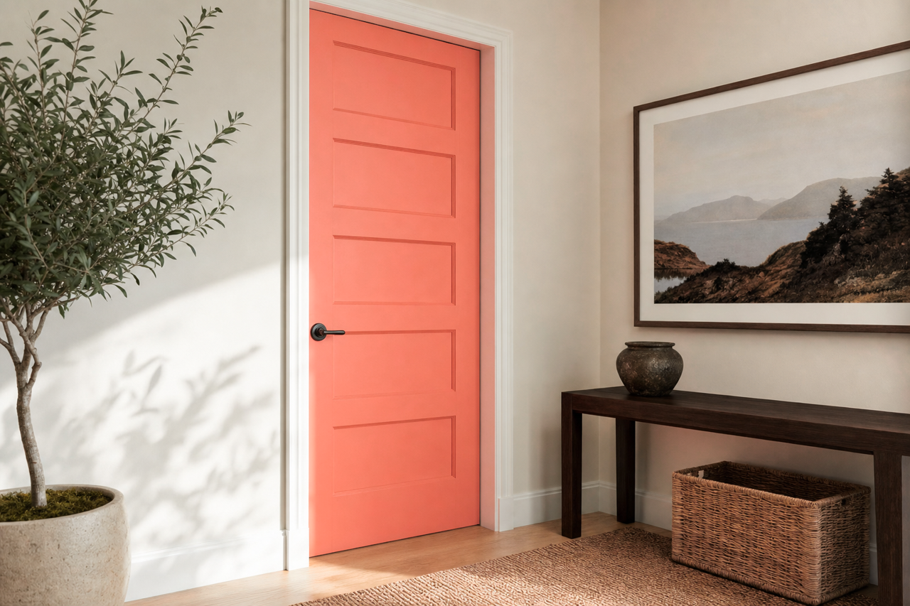 Coral Passion by Valspar on interior-doors
