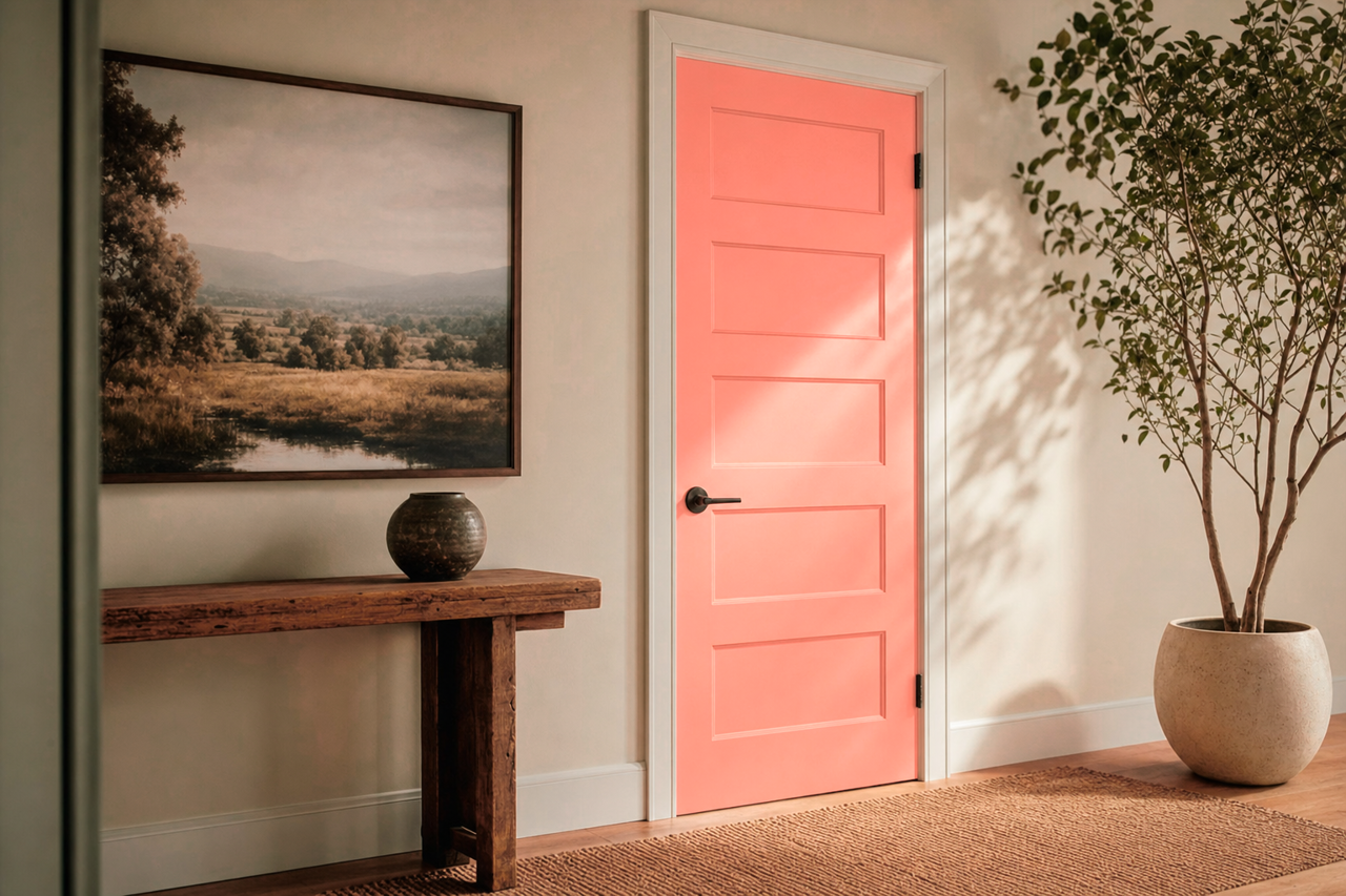 Poppy Petal by Valspar on interior-doors