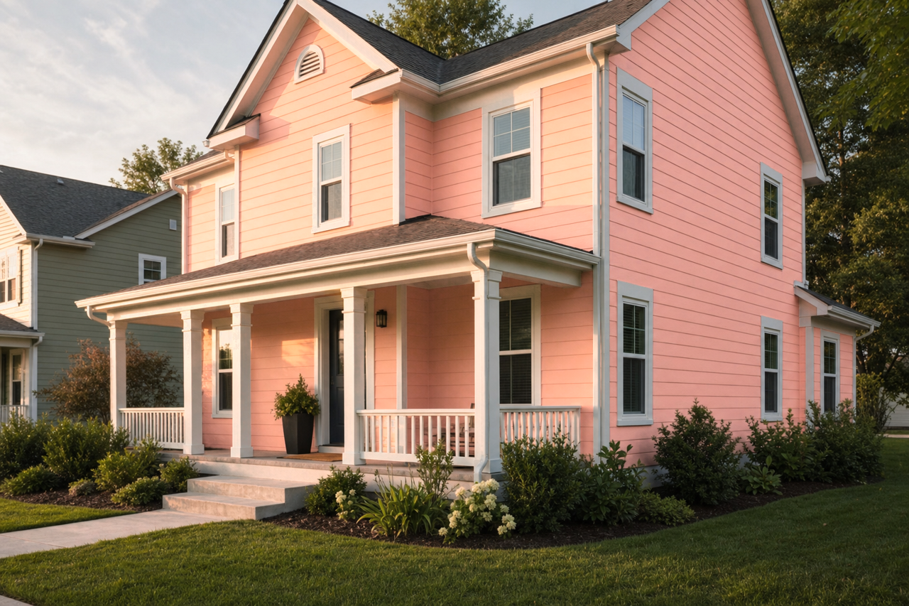 Simply Coral by Valspar on exterior
