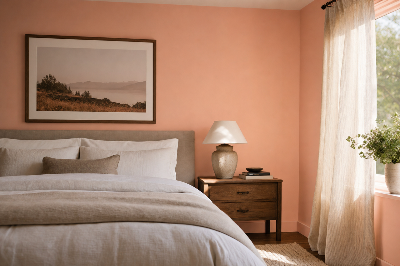 Coral Mist by Valspar on interiors