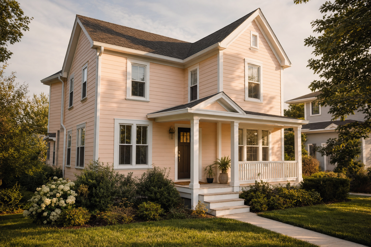 Apricot Ice by Valspar on exterior