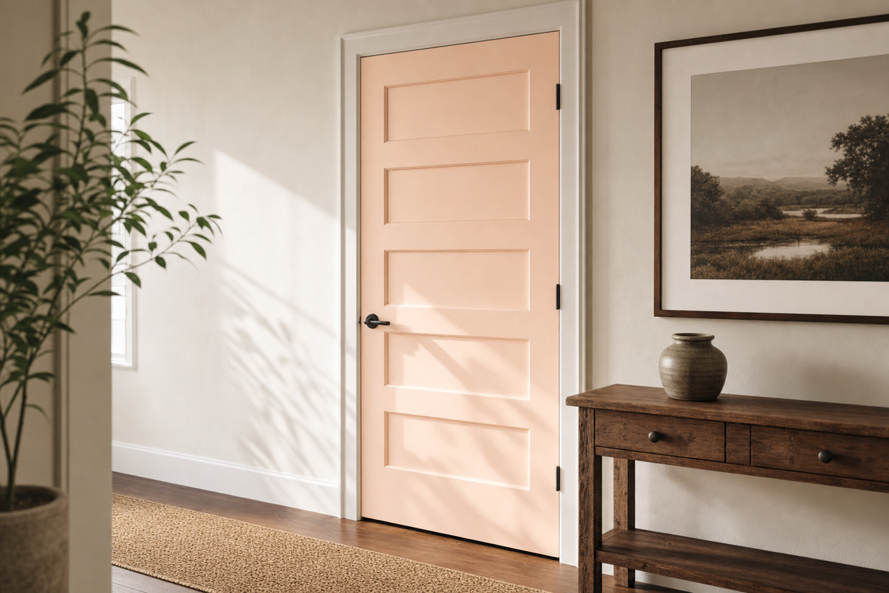 Apricot Ice by Valspar on interior-doors
