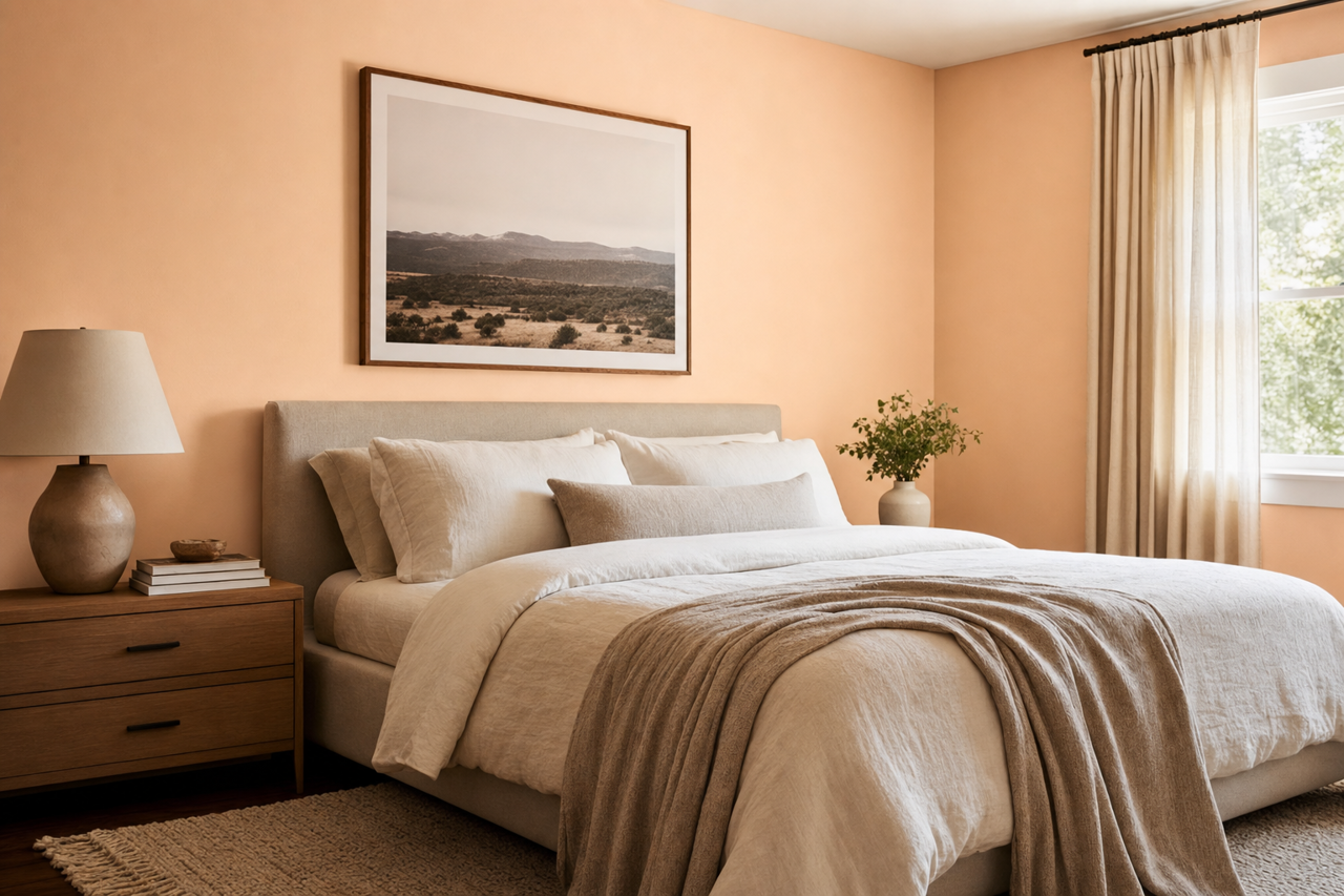 Apricot Ice by Valspar on interiors