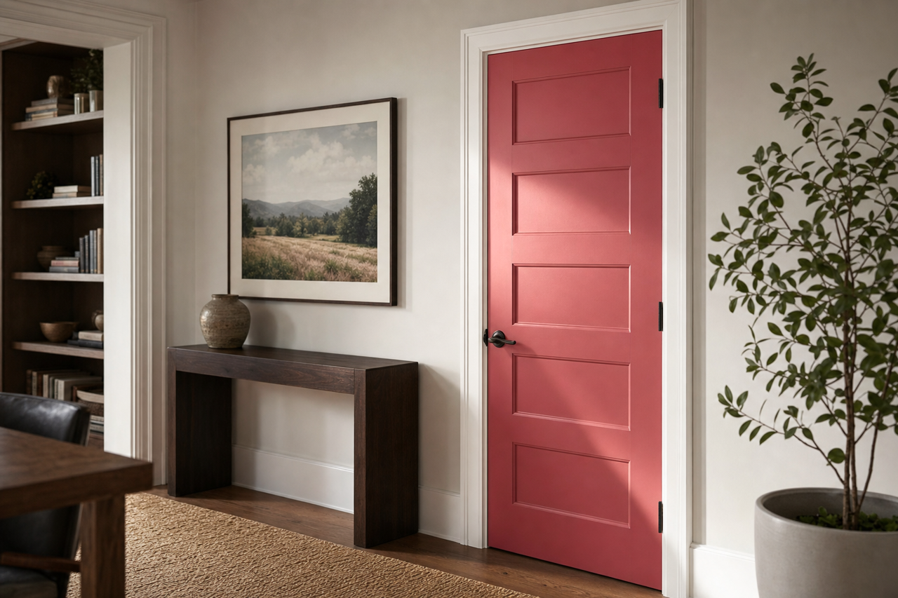 Deep Rose by Valspar on interior-doors
