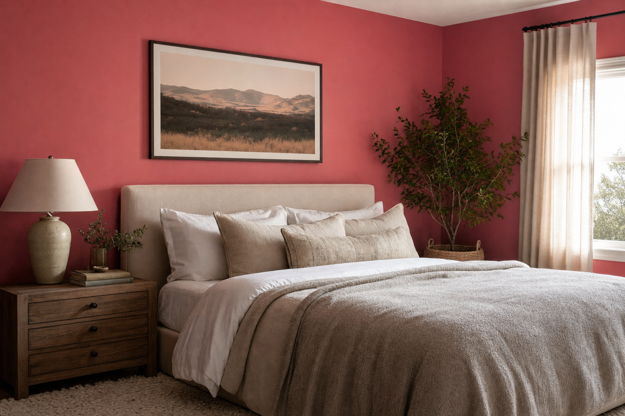 Deep Rose by Valspar on interiors