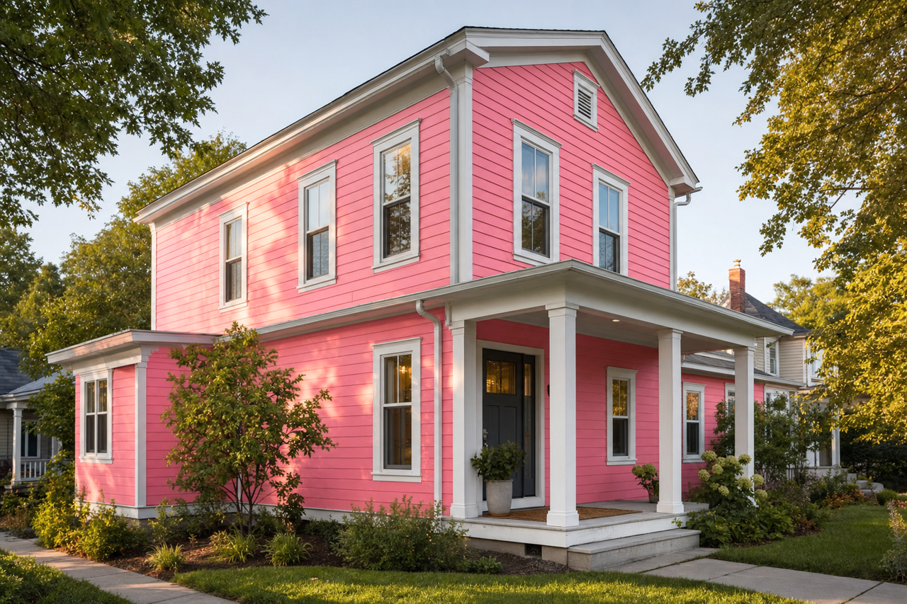 Pink by Benjamin Moore on exterior