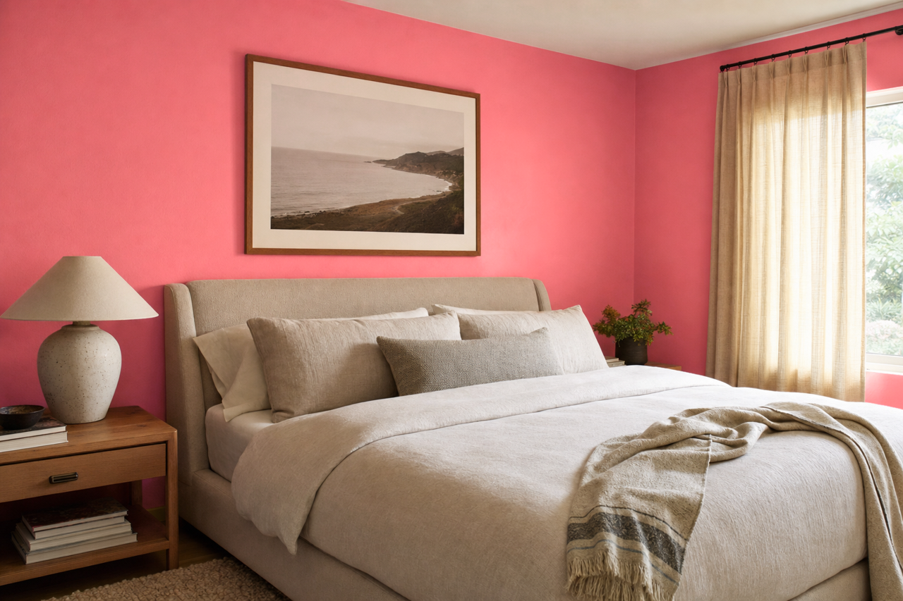 Pink by Benjamin Moore on interiors