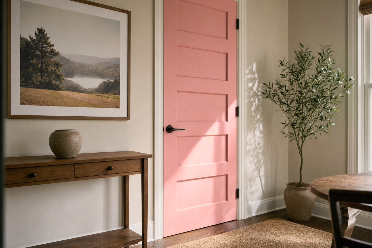 Timeless Rose by Valspar on interior-doors