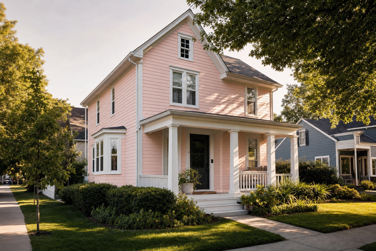 Pink Breeze by Valspar on exterior